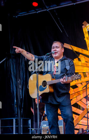 Vancouver, Canada. 23 Luglio, 2017. Il tamburo è chiamando Festival, Canada 150 evento, Larwill Park, Vancouver, British Columbia, Canada. Credito: Michael Wheatley/Alamy Live News Foto Stock