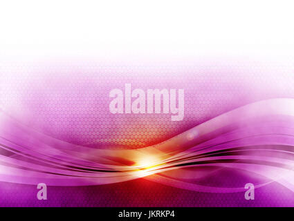 Raster di sfondo viola con luce onde lucido. Foto Stock