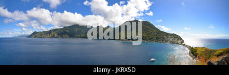 Panorama di scotts testa, Dominica, dei Caraibi Foto Stock