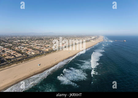 Vista aerea di Huntington Beach in California del Sud. Foto Stock