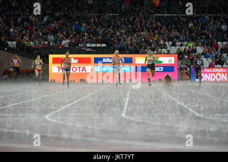 Marlou van Rhijn Blade Babe para atleta che gareggia ai Campionati mondiali di Para Athletics del 2017 allo Stadio Olimpico di Londra. 200m T44 gara Foto Stock