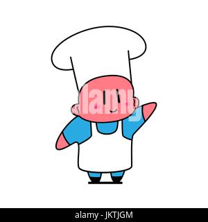 Kawaii chef saluto. Illustrazione Vettoriale