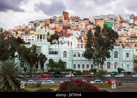 Colorata architettura del Barrio di San Juan in Las Palmas. Las Palmas de Gran Canaria, Spagna. Foto Stock