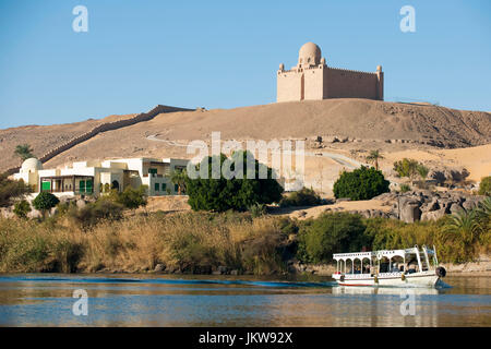 Aegypten ha, Assuan, Mausoleo des Aga Khan am Westufer des Nils Foto Stock