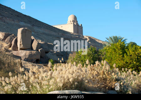 Ägypten, Assuan, Mausoleo des Aga Khan III. am Westufer des Nils Foto Stock