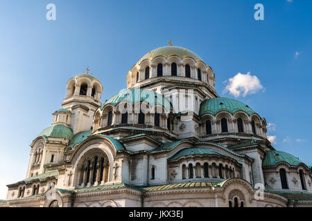 Aleksander Nevski Cattedrale con cielo blu, Sofia, Bulgaria, Europa Foto Stock