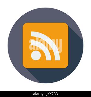 Icona piana di RSS. Illustrazione Vettoriale