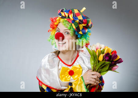 Funny clown nel concetto di comico Foto Stock