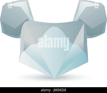 Set di simboli e forme. Le icone alla moda e logotipi. Segni aziendali simboli, etichette, scudetti, cornici e bordi Illustrazione Vettoriale