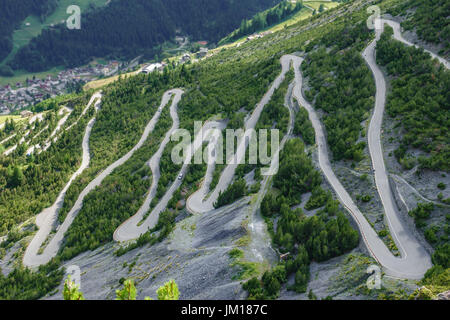 Torri di Fraele ascesa, attrazione turistica in Valtellina Foto Stock