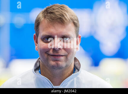 Budapest, Ungheria. Xxv Luglio, 2017. L'Allenatore di nuoto tedesco Associazione, Dane Stefan Hansen presso i Campionati del Mondo di nuoto FINA 2017 a Budapest, Ungheria, 25 luglio 2017. Foto: Jens Büttner/dpa-Zentralbild/dpa/Alamy Live News Foto Stock