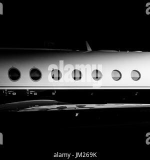 Gulfstream G500 Round Windows in bianco e nero. Foto Stock