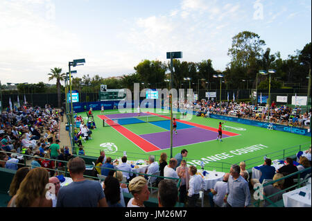 Newport Beach, Stati Uniti. 24 Luglio, 2017. Atmosfera del Mondo squadra match di tennis tra le OC Breakers & San Diego aviatori © Jimmie48 Fotografia/Alamy Live News Foto Stock