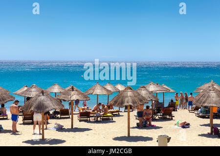 Spiaggia di Kalafatis a Mykonos Foto Stock