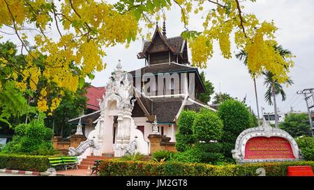 Storico manoscritto buddista Library & Museum al Wat Chedi Luang worawihan, tempio thailandese di Chiang Mai, Thailandia. Foto Stock