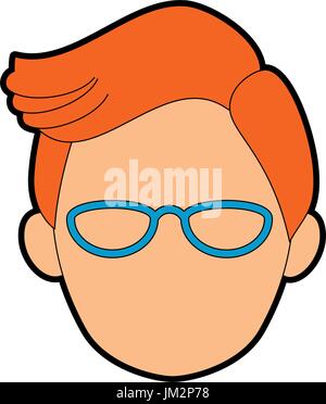 Isolato giovane face icona illustrazione vettoriale graphic design Illustrazione Vettoriale