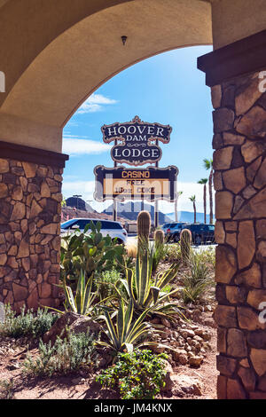 Vista dalla Diga di Hoover Lodge, Boulder City, Nevada, STATI UNITI D'AMERICA Foto Stock