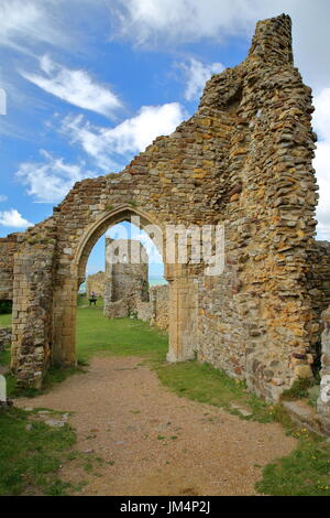 HASTINGS, Regno Unito - Luglio 23, 2017: le rovine del castello di Hastings in East Sussex Foto Stock