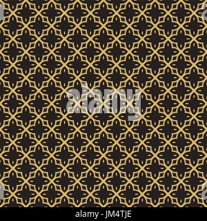 Oro araba di lusso modello senza cuciture decorazione in astratto tradizionale stile arabo. EPS10 vettore. Illustrazione Vettoriale