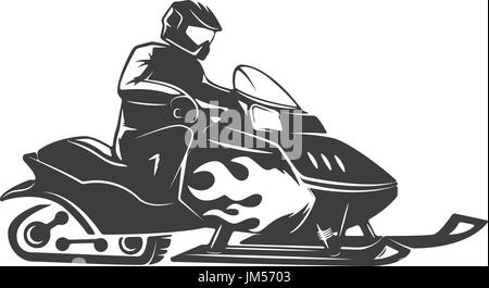 Icona di motoslitte isolati su sfondo bianco. Illustrazione Vettoriale Illustrazione Vettoriale