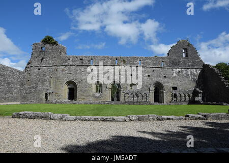 Vista dei resti della Abbazia di Cong Foto Stock