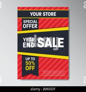 Offerta speciale Super vendita poster con lo sconto Tag colore piatto stile di Memphis Illustrazione Vettoriale