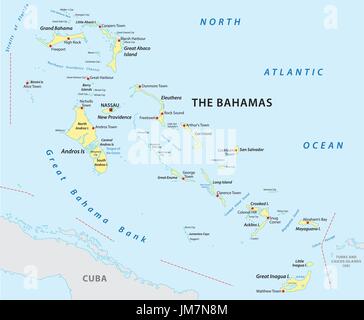 Mappa del Commonwealth delle Bahamas Illustrazione Vettoriale