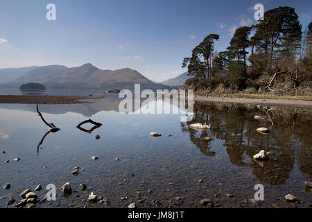 Derwent Water litorale Foto Stock