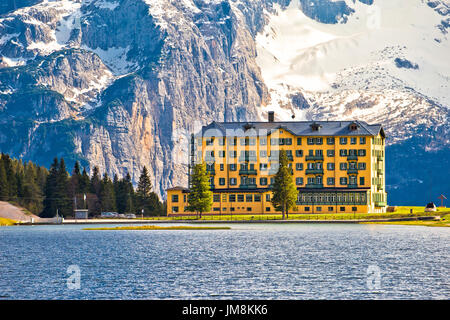 Paesaggio da sogno del lago di Misurina, Alpi nella regione Veneto Foto Stock