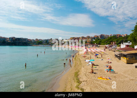 Spiaggia centrale Sozopol Bulgaria Foto Stock