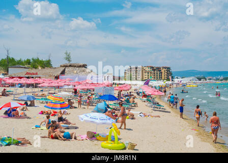 North Beach, tra Sunny Beach e Nesebar, il litorale del Mar Nero, Bulgaria Foto Stock