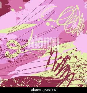 Set di macchie nere e spruzzi di inchiostro. Elementi astratti per il design in stile grunge. Illustrazione Vettoriale