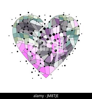 Cuore spezzato su uno sfondo bianco, vettoriale EPS 10 illustrazione Illustrazione Vettoriale