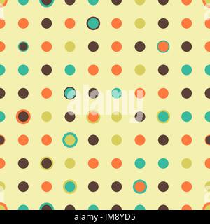 Modello senza soluzione di continuità con la Polka Dot. seamless pattern polka dot in stile retrò Illustrazione Vettoriale