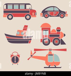 Icone di vettore di trasporto. illustrazione vettoriale. 10 eps Illustrazione Vettoriale