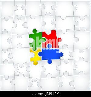 Puzzle illustrazione vettoriale. bianco e colore puzzle del vettore Illustrazione Vettoriale