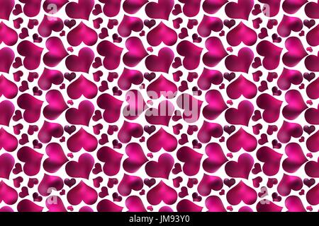 Bellissima seamless pattern con cuori. Versione raster Illustrazione Vettoriale