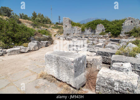 Vista di Xanthos antica città in Turchia. Foto Stock