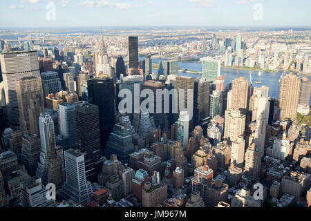 Vista aerea della città di New York Murray Hill e Turtle Bay distretti USA Foto Stock