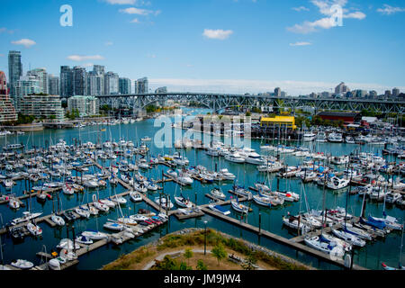 Vancouver dal ponte di Granville Foto Stock