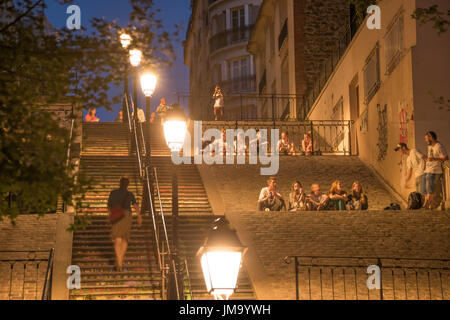 Parigi, Montmartre, Treppe Foto Stock