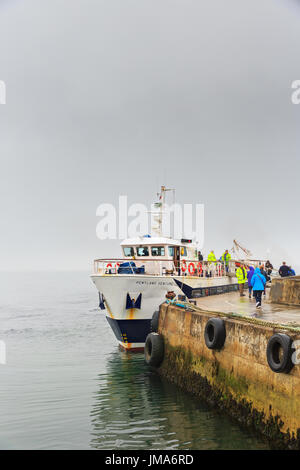 Traghetto 'MV Pentland Venture' a John O'Semole, destinazione Orkney Islands Foto Stock