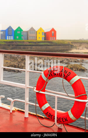 Anello di vita, traghetto 'MV Pentland Venture' a John O'Semole, destinazione Orkney Islands Foto Stock