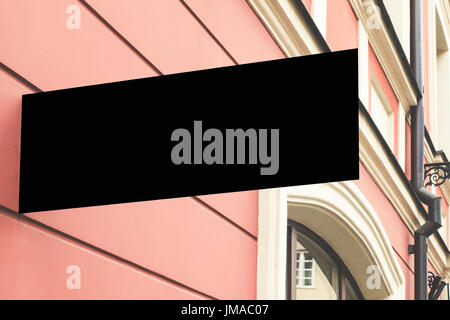 Blank mock up cartello sulla parete Foto Stock