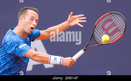 Amburgo, Germania. 27 Luglio, 2017. Philipp KOHLSCHREIBER: risultati nei di Germania giocando contro G.Simon della Francia in uomini singoli presso il Tennis ATP-Tour Open di Germania ad Amburgo, Germania, 27 luglio 2017. Foto: Daniel Bockwoldt/dpa/Alamy Live News Foto Stock