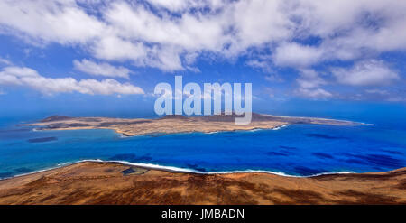 Il 'Graciosa' isola osservata dal 'Mirador del Rio' Lookout a Lanzarote Foto Stock