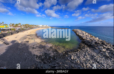 La Playa Flamingo Beach in Lanzarote Foto Stock