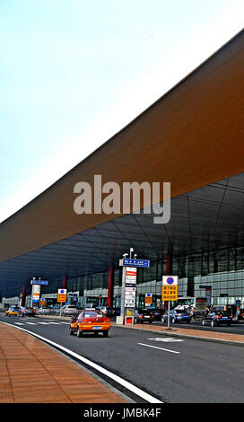 Partenze terminale 3 l'aeroporto internazionale di Pechino CINA Foto Stock