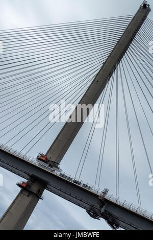 Nuovo Forth Road Bridge in costruzione, Firth of Forth, Edimburgo, Scozia, Regno Unito Foto Stock