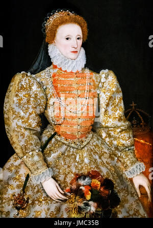 Elisabetta I. 'Darnley " Ritratto della Regina Elisabetta I da un artista sconosciuto c.2670 Foto Stock